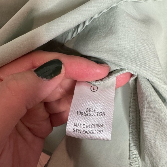 2/for $20 🪩 FASHION NOVA Sage Green Button-Up Shirt Dress 🌿 (Large) - Picture 11 of 13